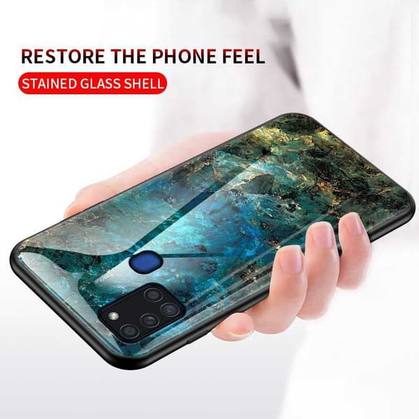Xiaomi Mi 10 Marmorskal 9H Härdat Glas Baksida Glassback® V2