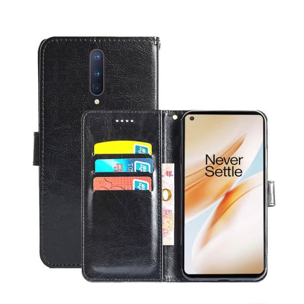 Wallet Cover 3-kort OnePlus 8 (IN2010) : farve - sort