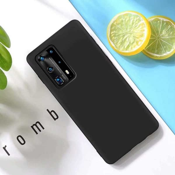 P40 Pro gummibelagt mat sort silikonecover
