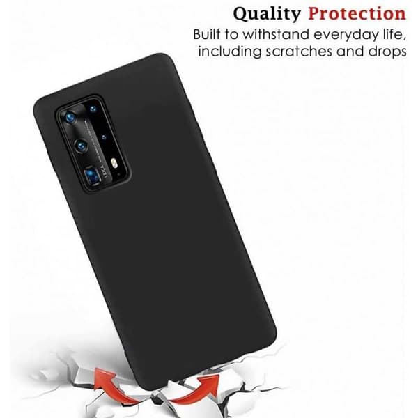 P40 Pro gummibelagt mat sort silikonecover