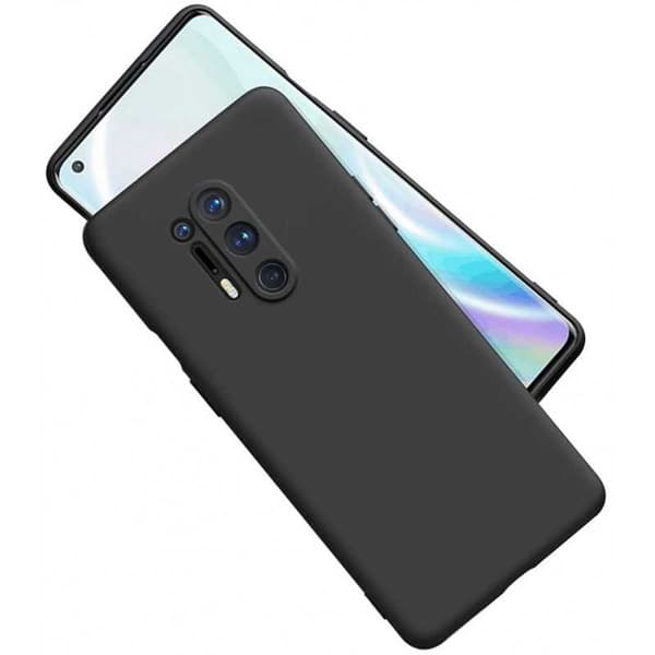 OnePlus 8 gummibelagt mat sort silikonecover