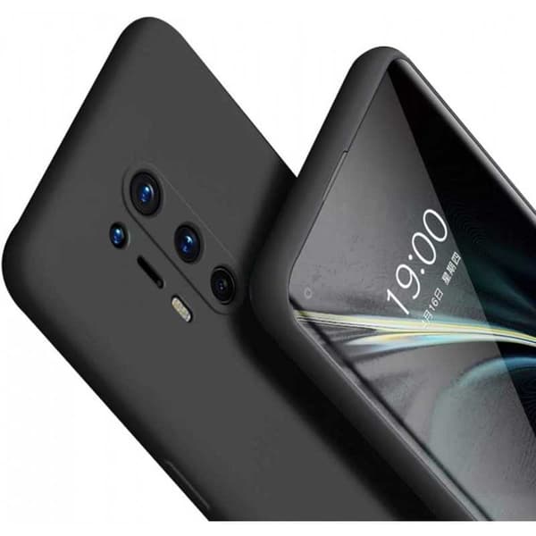 OnePlus 8 gummibelagt mat sort silikonecover