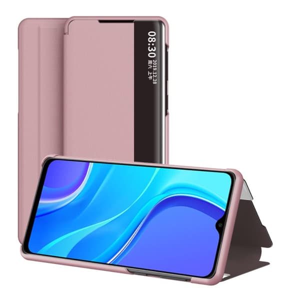 Xiaomi Redmi 9 Kotelo Window Flip Ruusukulta