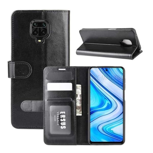 Redmi Note 9S / 9 Pro Wallet Case PU Læder 4-SLOT Sort