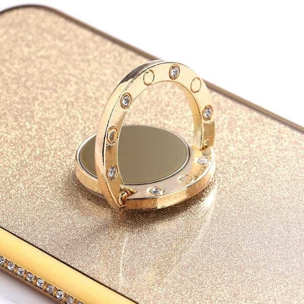 iPhone XR iskunvaimenninkotelo, jossa sormusteline tekojalokivi