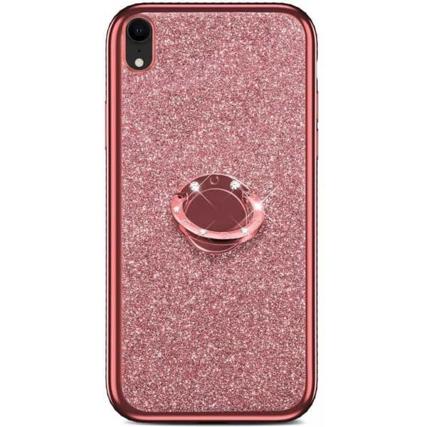 iPhone XR iskunvaimenninkotelo, jossa sormusteline tekojalokivi