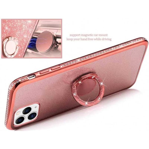 iPhone 11 Pro Max stødabsorberende cover med Ring Holder Strass