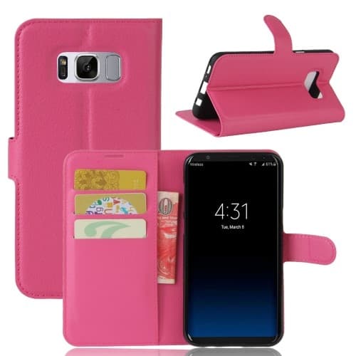 Plånboksfodral i veganskt läder för Samsung Galaxy S8 - Rosé