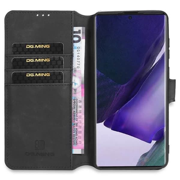 DG-Ming mobil lommebok 3-kort Samsung Galaxy Note 20 : Farge - Svart