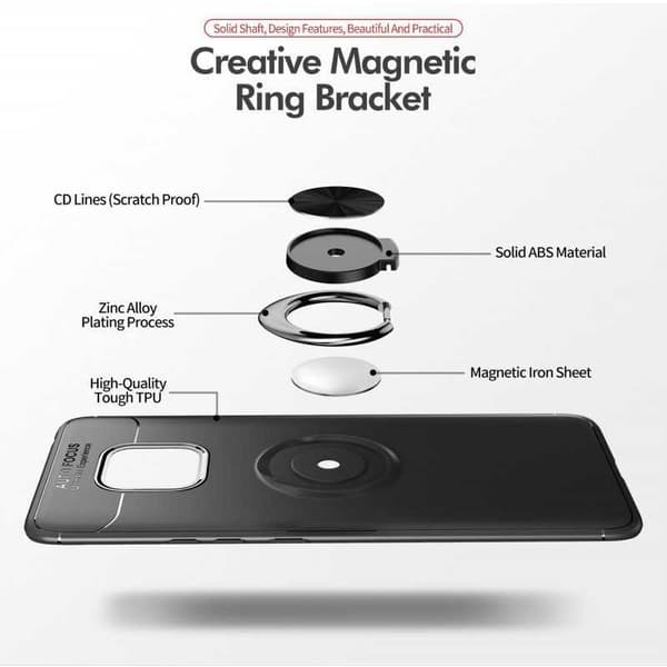 Mate 20 Pro Praktisk stødsikkert dæksel med ringholder V3 LYA-L29