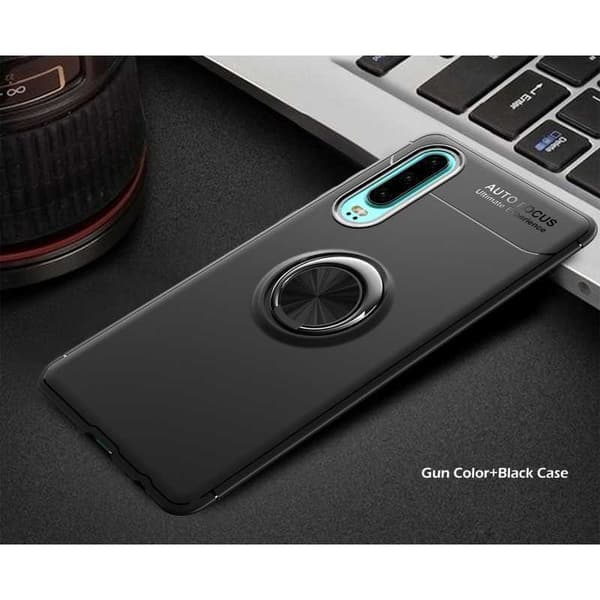 Huawei P30 Praktisk Stöttåligt Skal med Ringhållare V3