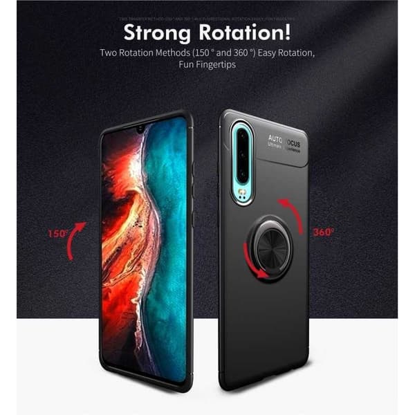 Huawei P30 Praktisk Stöttåligt Skal med Ringhållare V3