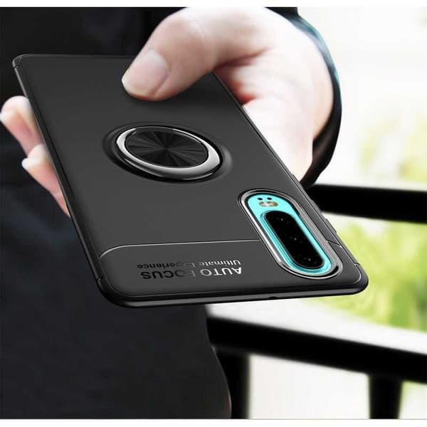 Huawei P30 Praktisk Stöttåligt Skal med Ringhållare V3