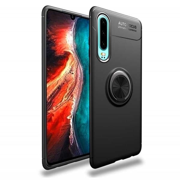 Huawei P30 Praktisk Stöttåligt Skal med Ringhållare V3
