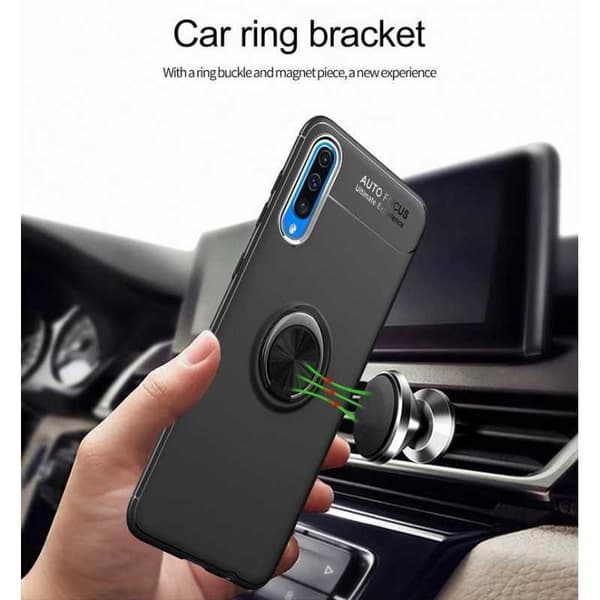 Samsung A50 praktisk stødsikkert cover med ringholder V3 (SM-A505FN)