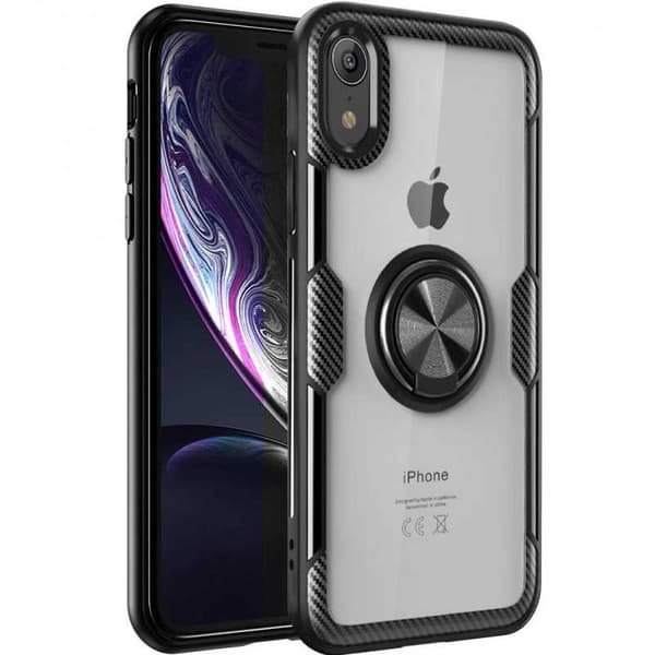 iPhone XR Praktisk Stöttåligt Skal med Ringhållare V4