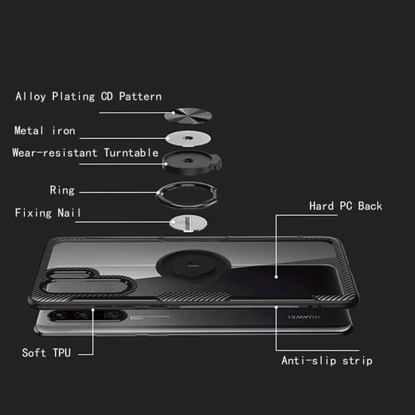 Huawei P30 Pro käytännöllinen iskunkestävä suojus sormustelineellä V4