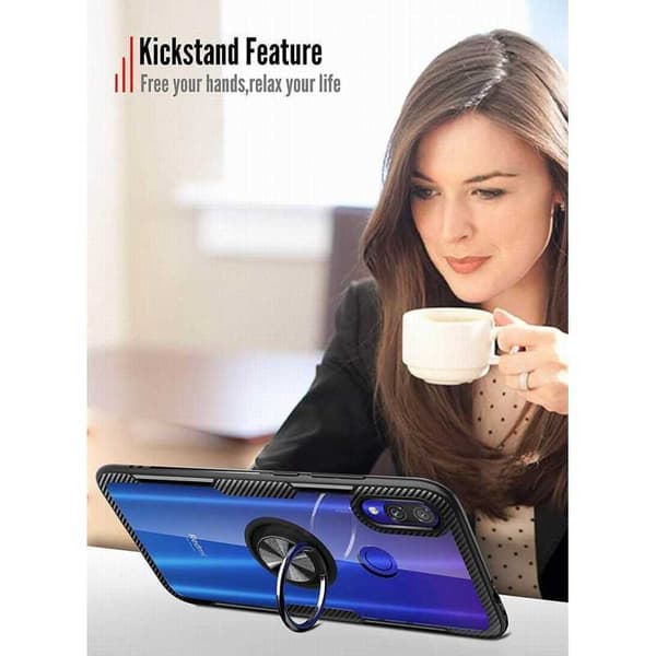 Xiaomi Redmi Note 7 Praktisk stødsikkert cover med ringholder V4