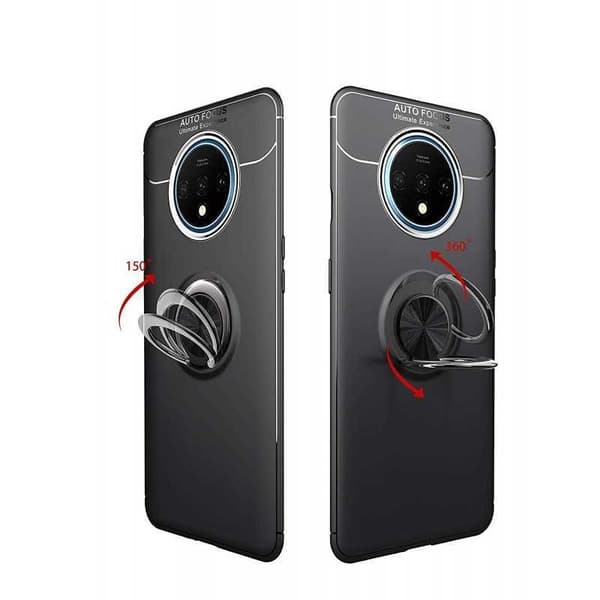 OnePlus 7T Praktisk Stöttåligt Skal med Ringhållare V3