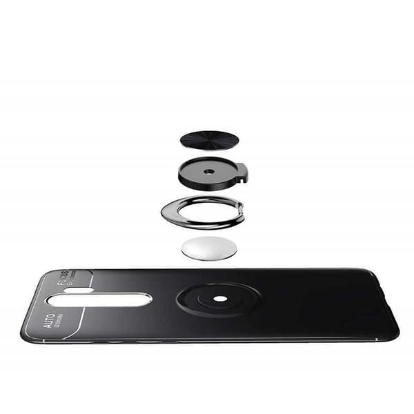 Redmi Note 8 Pro käytännöllinen iskunkestävä kotelo rengaspidikkeellä V3