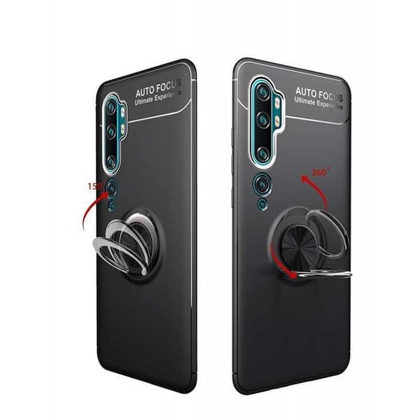 Xiaomi Mi Note 10 / 10 Pro Praktisk stødsikkert cover med ringholder V3