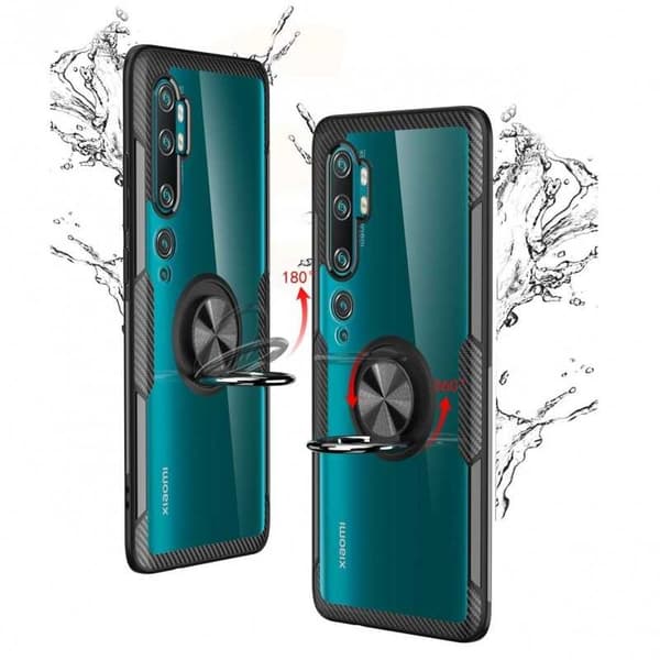 Xiaomi Mi Note 10 / 10 Pro Praktisk Stöttåligt Skal med Ringhållare V4
