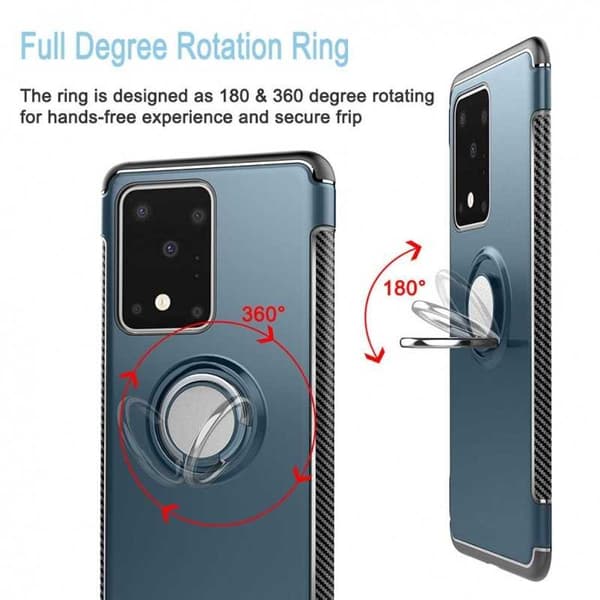 Samsung Galaxy S20 Praktisk stødsikkert cover med ringholder V2