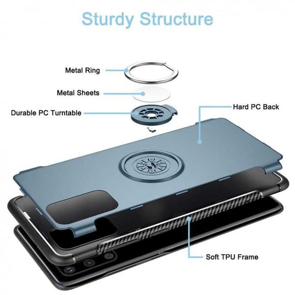 Samsung Galaxy S20 Plus Praktisk Stöttåligt Skal med Ringhållare V2
