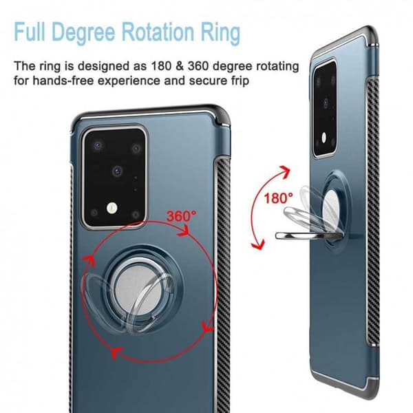 Samsung Galaxy S20 Plus Praktisk Stöttåligt Skal med Ringhållare V2
