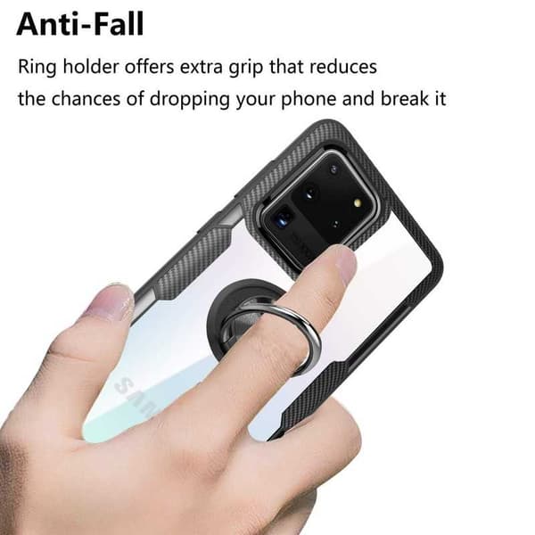 Samsung S20 Ultra Praktisk stødsikkert cover med ringholder V4