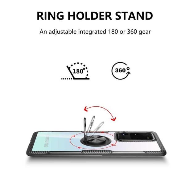 Samsung S20 Ultra Praktisk stødsikkert cover med ringholder V4