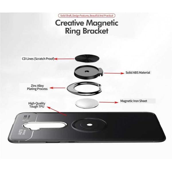 OnePlus 8 Praktisk stødsikkert cover med ringholder V3