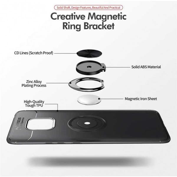 Huawei P40 Pro Praktisk stødsikkert cover med ringholder V3