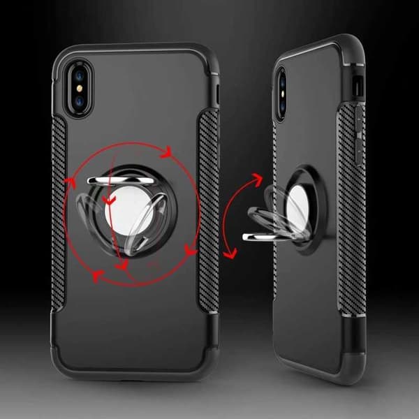 iPhone XR Praktisk stødsikker etui med ringholder V2