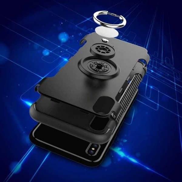 iPhone XR Praktisk stødsikker etui med ringholder V2