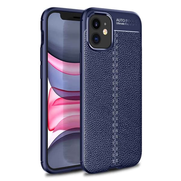 Lærmønstret TPU-deksel Apple iPhone 12 mini (5.4 ") : Farge - Blå