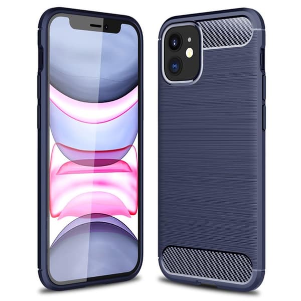 Børstet silikone cover Apple iPhone 12 mini (5.4") : farve - blå