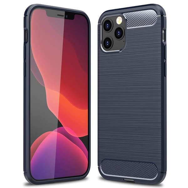 Børstet silikone cover Apple iPhone 12 Pro Max (6.7") : farve - blå