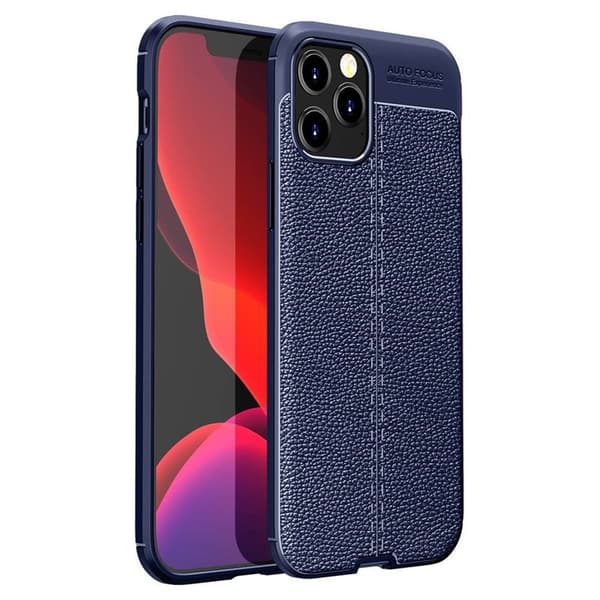 Lædermønstret TPU Cover Apple iPhone 12 (6.1") : farve - blå