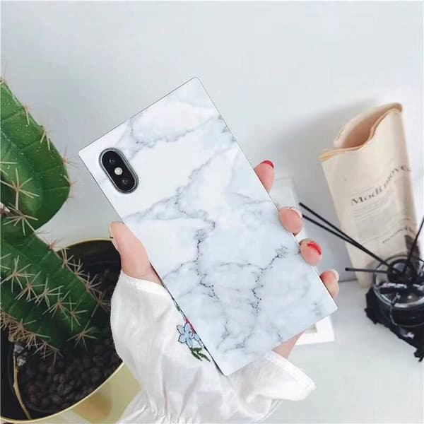 iPhone XS Max Stilfuld Marble Shell Square