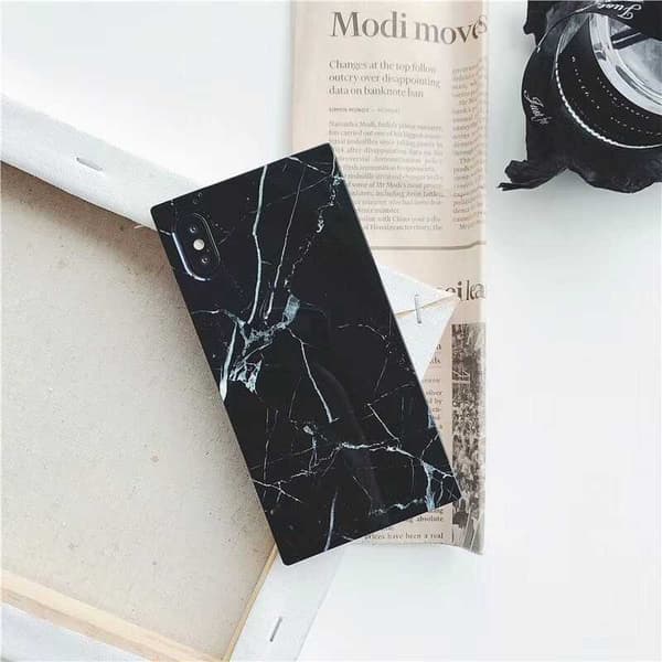iPhone X / XS Stilrent Marmorskal Square Vit