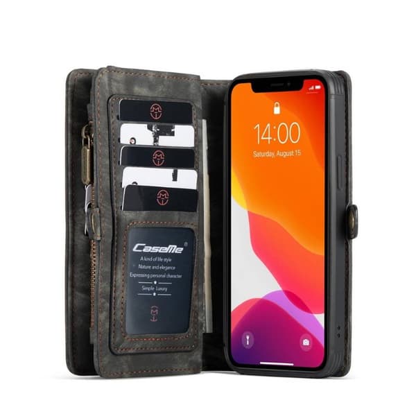 Multi Wallet CaseMe 11-kort Apple iPhone Pro (6.1") : Farge - Svart / grå