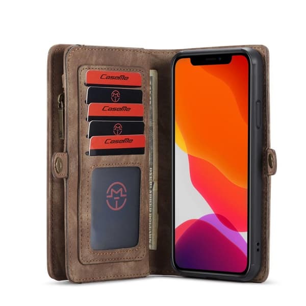 Multi Wallet CaseMe 11-kort Apple iPhone 12 (6.1") : Farge - brun