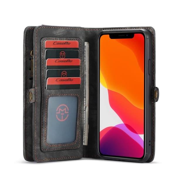Multiplånbok CaseMe 11-kort Apple iPhone 12 mini (5.4") : Färg - Svart/Grå