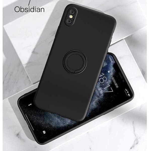 iPhone XR Stöttåligt Skal med Ringhållare CamShield Svart