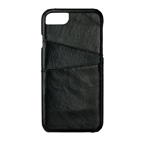 Onsala iPhone 6/6S/7/8/SE Suojakuori Aito Nahka Korttitasku Musta