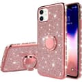Miniatyrbilde 2 av 10: iPhone 12 Eksklusivt støtdempende deksel med ringholder Rhinestone