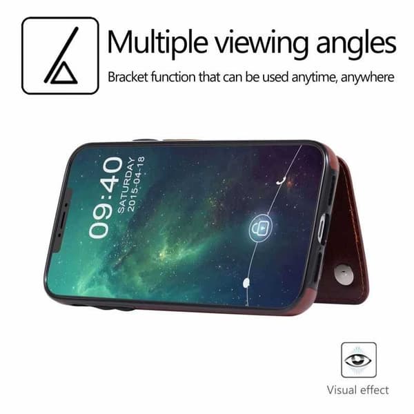 iPhone 12 Pro Max Stöttåligt Skal Korthållare 3-FACK Flippr