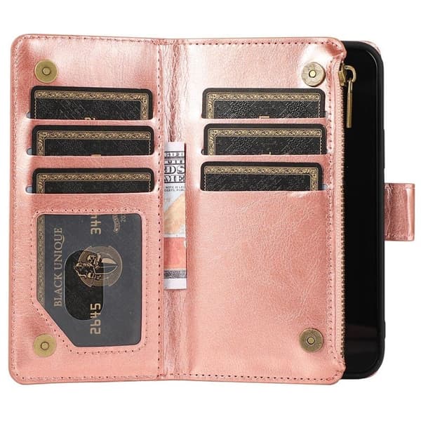 DoubleFlip Zipper 9-kort Apple iPhone 12 mini (5.4") : Farge - Rose