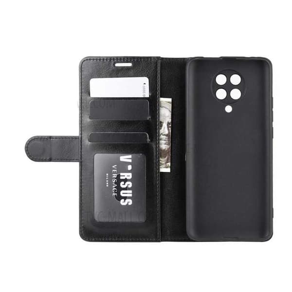 Xiaomi Poco F2 Pro Pung-etui PU-læder 4-SLOT Sort